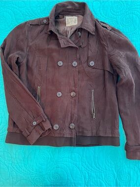 Ruff Hewn Women’s Double-Breasted Brown Jacket
